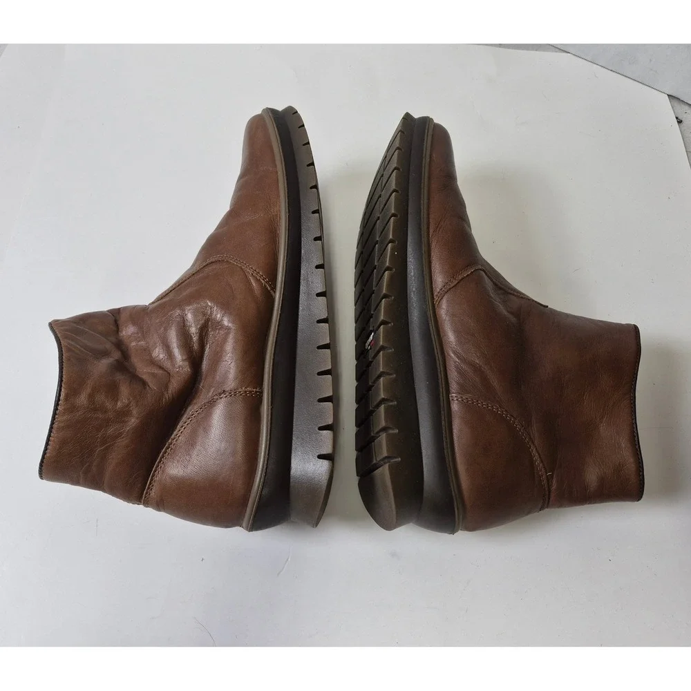 Igi&Co Women Brown Leather Wedge Ankle Boots Made in Italy Size EU 40 US 9-9.5